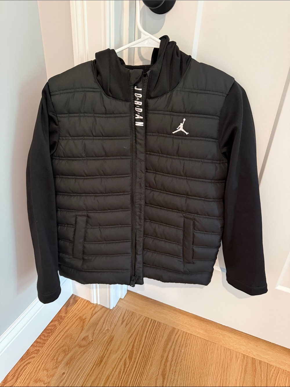 Jordan Boys' Black Quilted Puffer Jacket with Hood